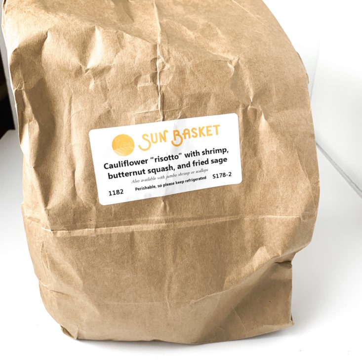 Sun Basket Meal Kit February 2019 - Cauliflower Packet Front