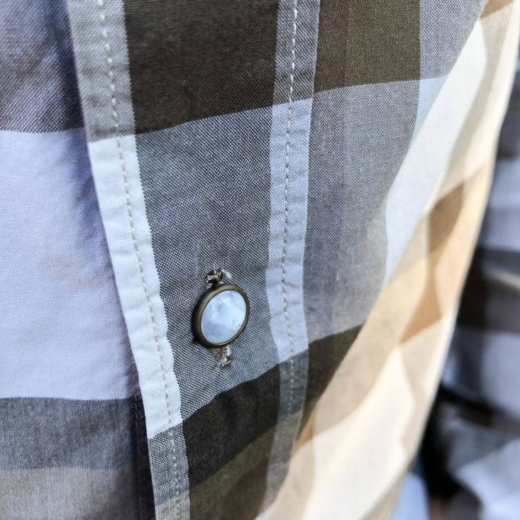 7Diamonds Plaid Button Up button detail