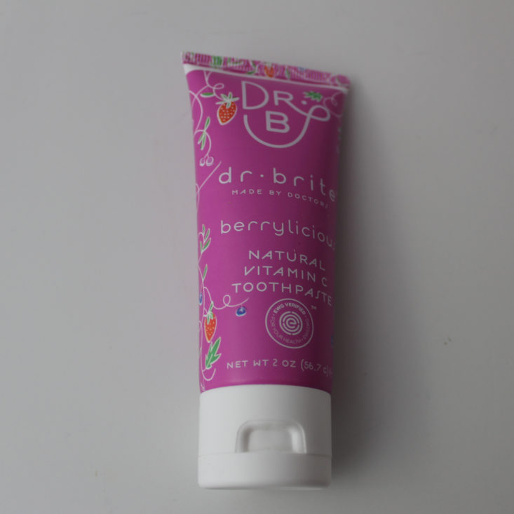 Vegan Cuts Beauty Box Review February 2019 - Dr. Brite Berrylicious Natural Vitamin C Toothpaste Top