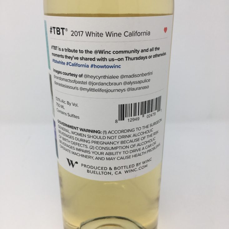 Winc Wine of the Month Review February 2019 - TBT LABEL BACK