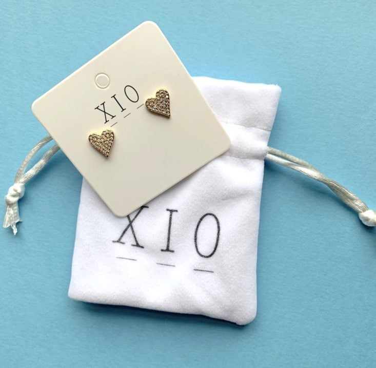XIO Jewelry Subscription Review - February 2019 - Sweet Nothings Earrings With Organza Top