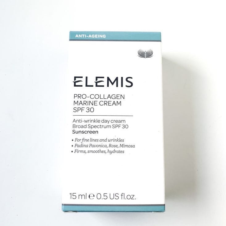 Bless Box February 2019 - Elemis Pro-Collagen Marine Cream with SPF 30 Package Front