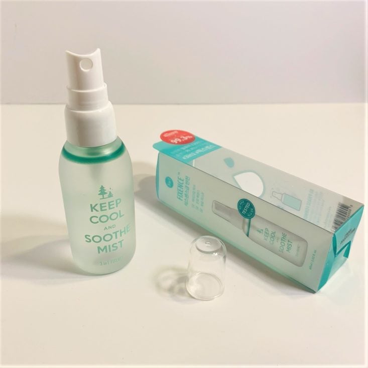 BomiBox Review February 2019 - Keep Cool Soothe Fixence Mist Unboxed Top