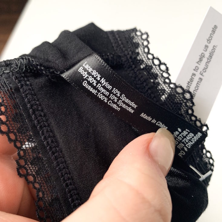 BootayBag Review February 2019 - Black Panty with Lace 3 Top