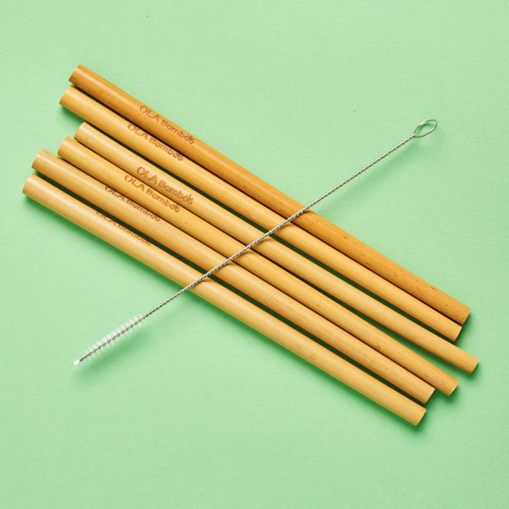 Botanic and Terre March 2019 bamboo straws with cleaning brush