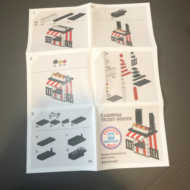 Brick Loot February 2019 - Exclusive! Carnival Ticket Booth Bonus Instructions Card 3