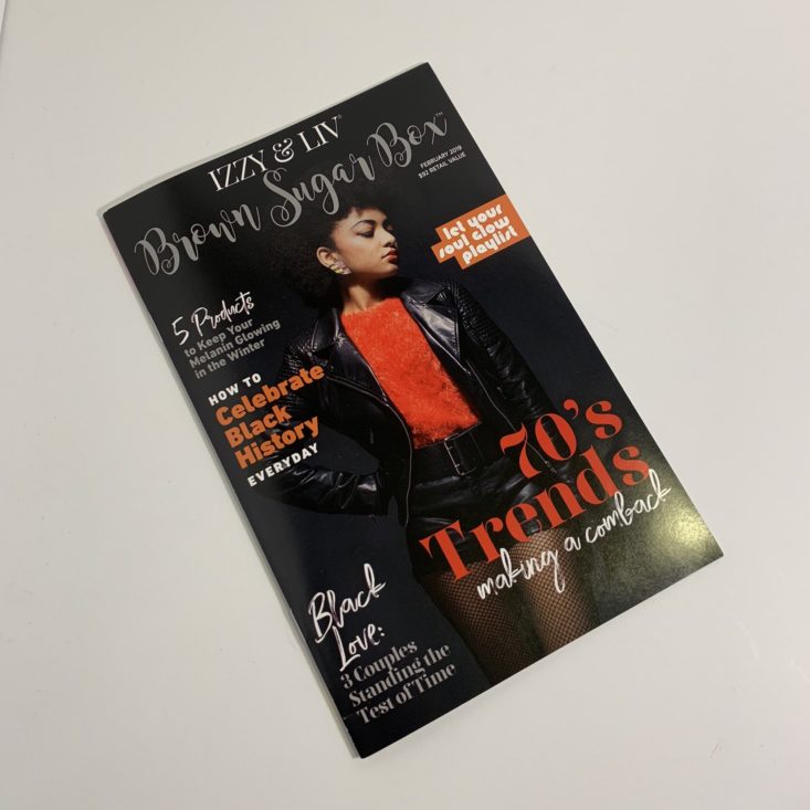 Brown Sugar Box Review February 2019 - Magazine Cover Top