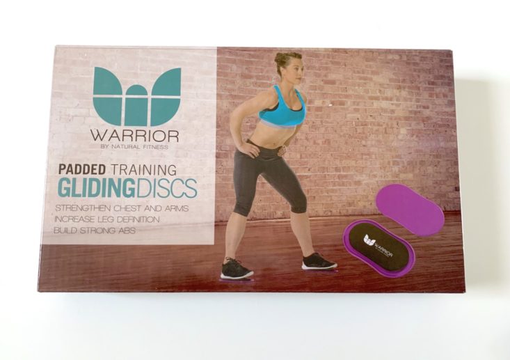 BuffBoxx Fitness Subscription Review February 2019 - Natural Fitness Warrior Padded Training Gliding Discs Box Front Top