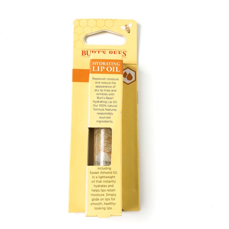 Burt’s Bees Burt’s Box Review March 2019 - Hydrating Lip Oil with Sweet Almond Oil Back Top