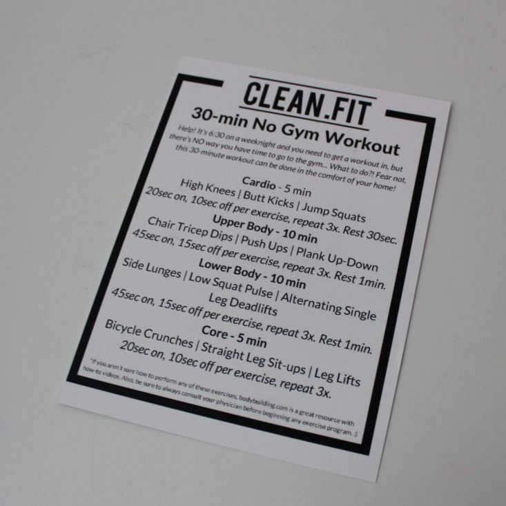 Clean Fit Box March 2019 - Promo Back