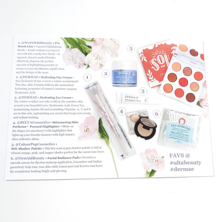 Derma E Ydelays Ultra Favs Box Review March 2019 - Information Card Back Top
