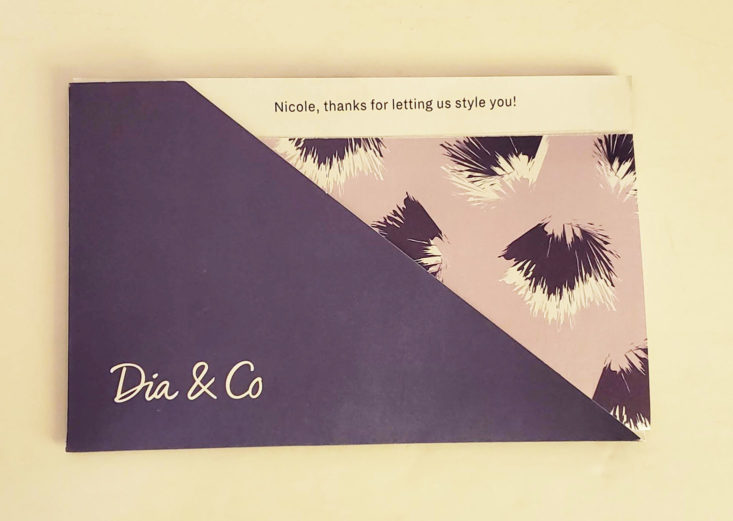 Dia and Co January 2019 Box - Envelope Front