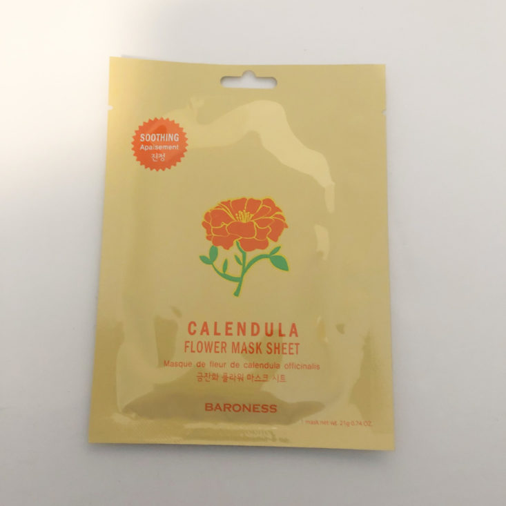 Facetory 4 Ever Fresh Review March 2019 - Baroness Calendula Flower Sheet Mask 1 Top