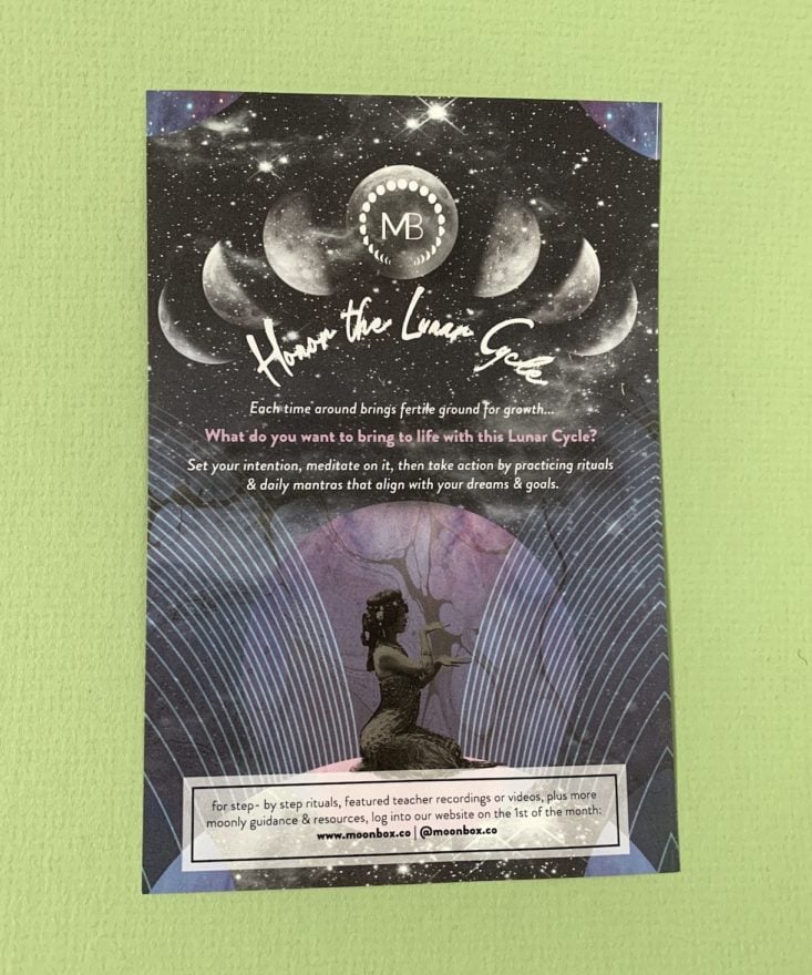 Gaia Moon Box March 2019 - Info Card 1