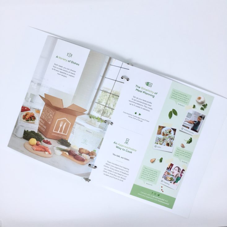 Home Chef Subscription Box Review March 2019 - Binder Open Top