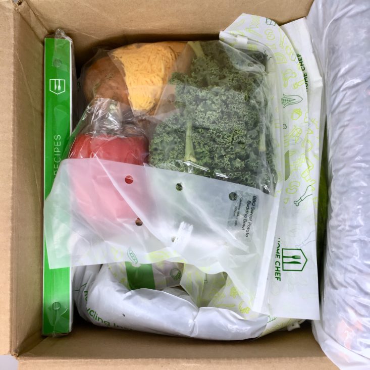 Home Chef Subscription Box Review March 2019 - Box Ingredients Top