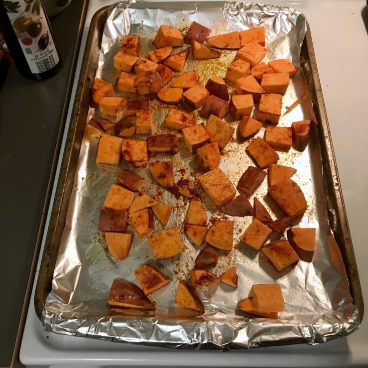 Home Chef Subscription Box Review March 2019 - Potato Bowl Roasted Sheet Pan Top
