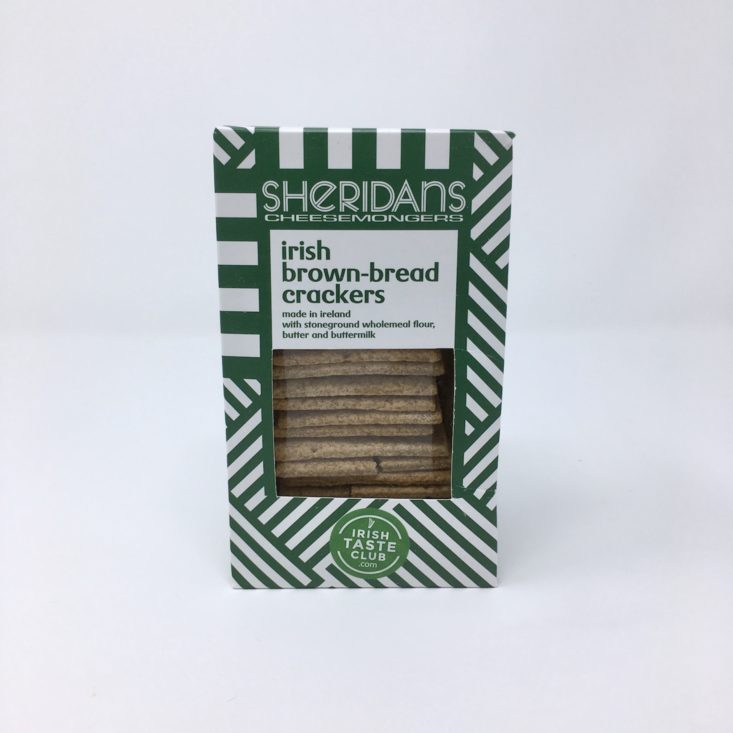 Irish Taste Club February 2019 - Sheridan’s Cheesemongers Irish Brown-Bread Crackers Box Front