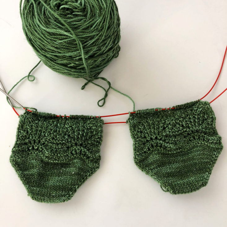KnitCrate Sock Crate Review March 2019 - Sock In Progress Photo Top