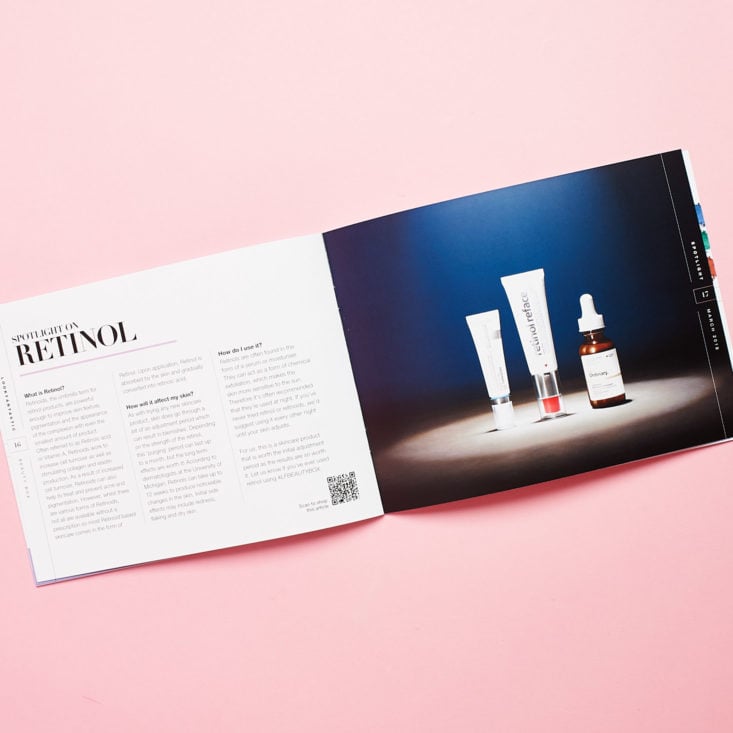 Look Fantastic February 2019 booklet retinol info