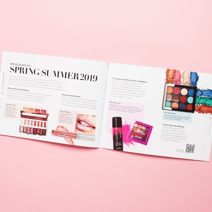 Look Fantastic February 2019 booklet sprng summer trends
