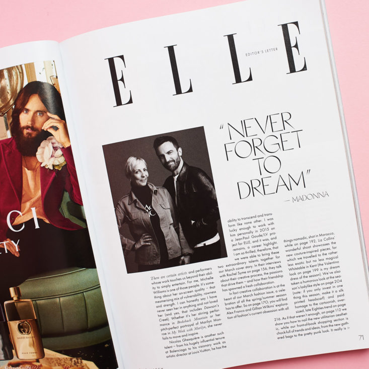 Look Fantastic February 2019 elle magazine editorial