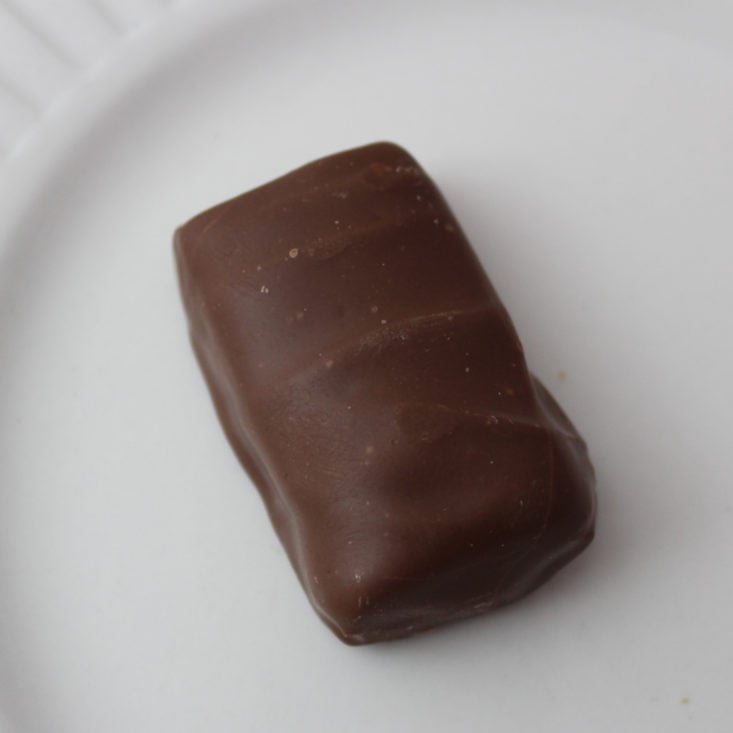 Love with Food March 2019 - Enstrom Milk Chocolate Almond Toffee Bar In Plate Closer View