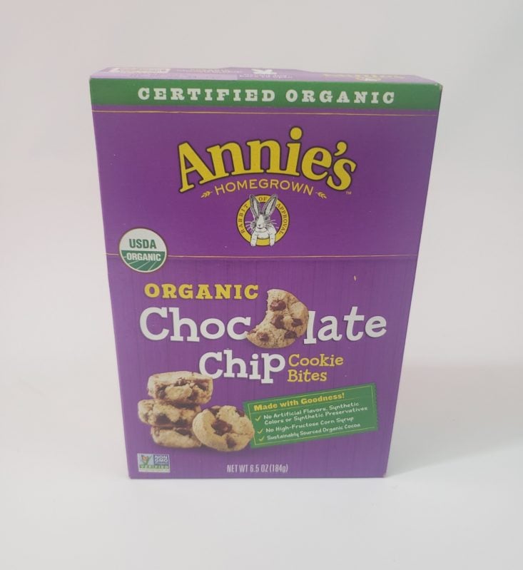 Monthly Box Of Food And Snack Review March 2019 - Annies Organic Chocolate Chip Cookie Bites Front