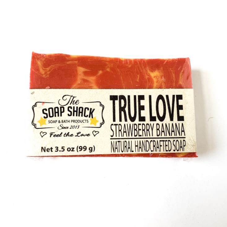 Soap Shack The Soap Club Review February 2019 - True Love Strawberry Banana Soap Front Top
