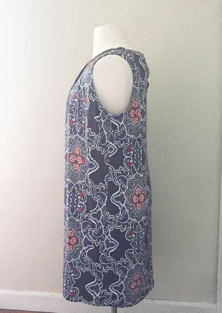 Stitch Fix Plus Size Clothing Box March 2019 - Carelle Beaded Neckline Dress Wearing Side