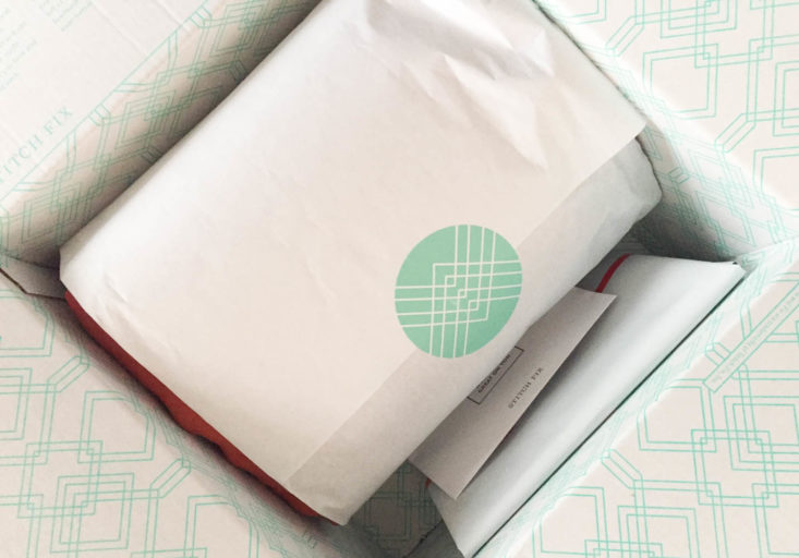 Stitch Fix Plus Size Clothing Box March 2019 - Open Box Top