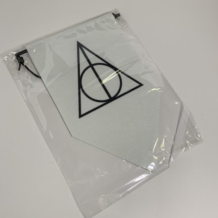 The Bookish Box Review March 2019 - Deathly Hallows Pin Banner Packaged Front Top