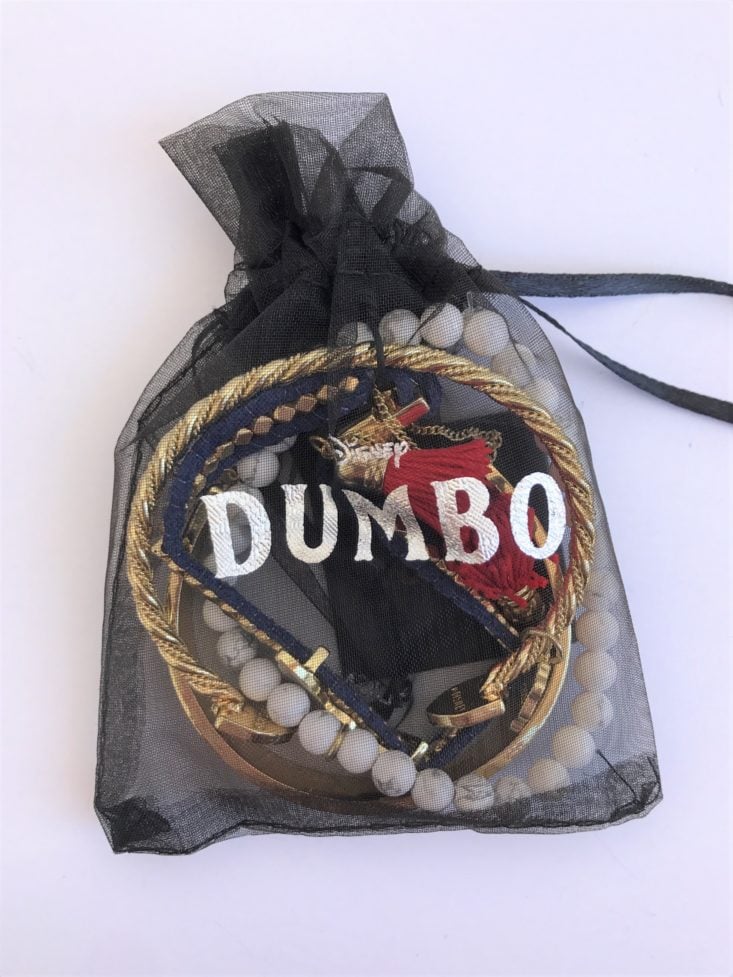 The Mouse Merch Box March 2019 - Dumbo Bracelet Set In Bag Front