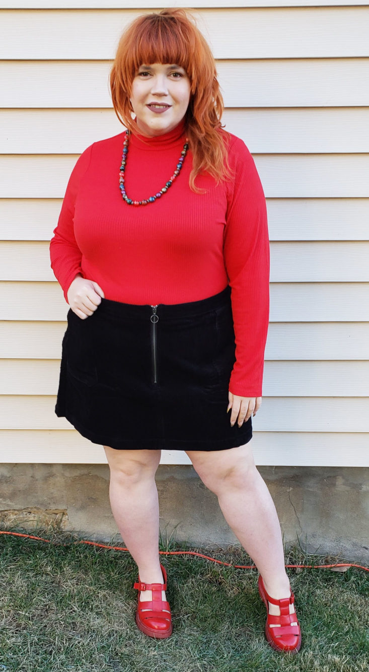 Trunk Club Plus Size Subscription Box Review December 2018 - Corduroy Utility Skirt by BP Size 3x Pose 2 Front