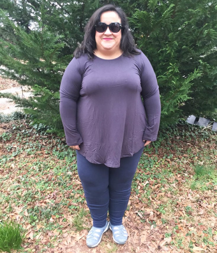 Wantable Fitness Edit Subscription Review February 2019 - Lola Flutter Back Long Sleeve Top by Lola Getts Onn Front