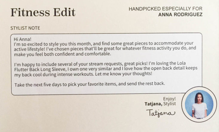 Wantable Fitness Edit Subscription Review February 2019 - Note By Stylist Top