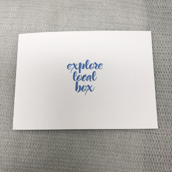 4 Explore Local Box April 2019 - Welcome Card