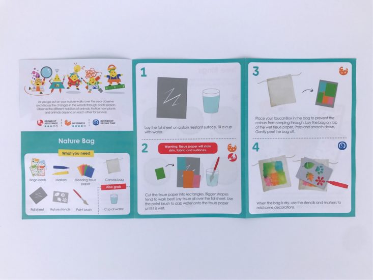 9 Toucan Box April 2019 - Nature Bag Instructions Back