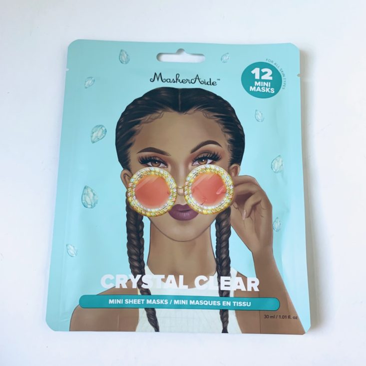Bath Bevy You’re A Gem Review April 2018 - Maskeraide Crystal Clear Mini Face Masks Front Top