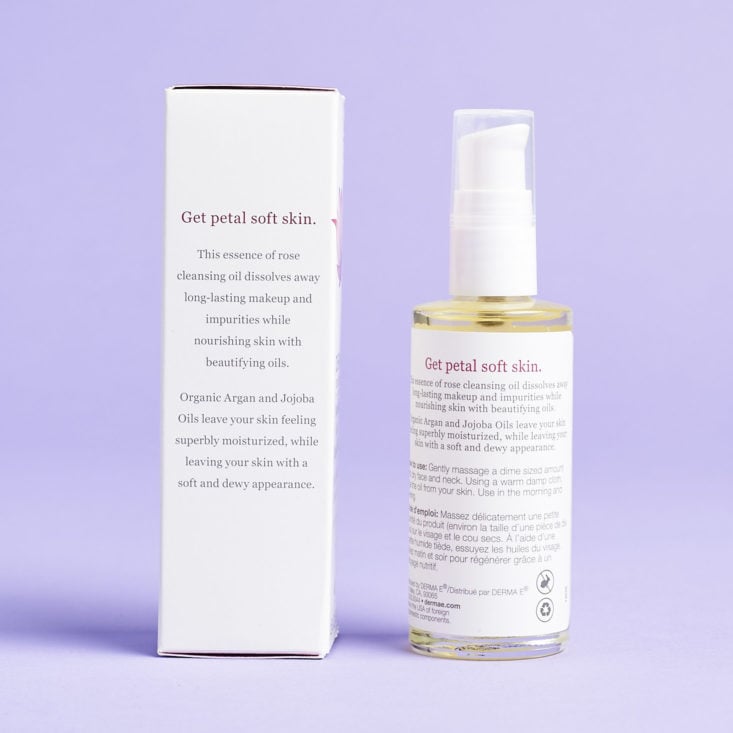 Birchbox Limited Edition In Bloom April 2019 cleansing oil back info