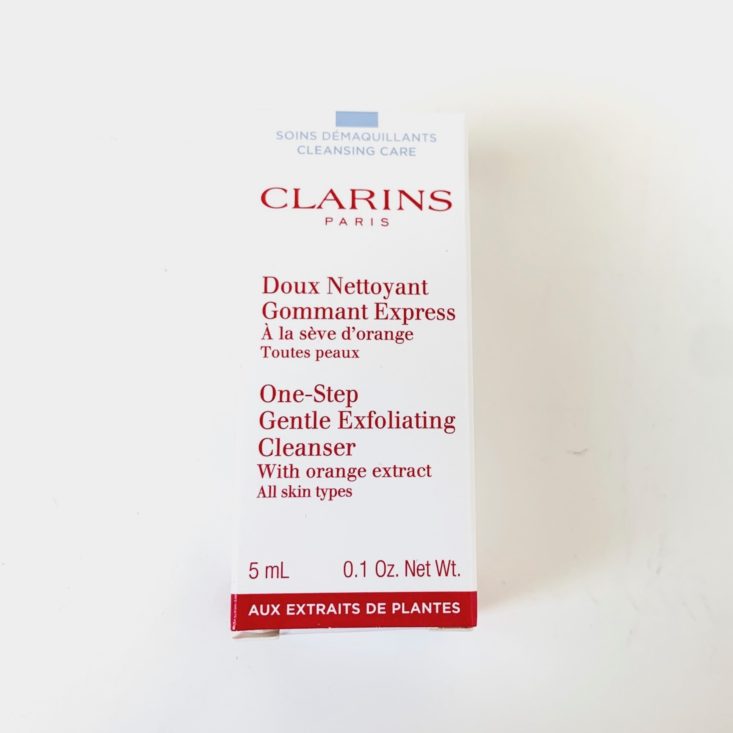 Birchbox The Cleanser Try-It Kit April 2019 - Clarins One-Step Gentle Exfoliating Cleanser with Orange Extract Box Top