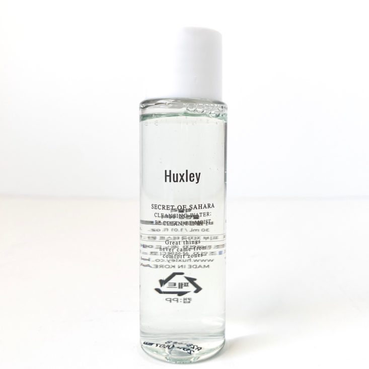 Birchbox The Cleanser Try-It Kit April 2019 - Huxley Secret of Sahara Be Clean, Be Moist Cleansing Water Front