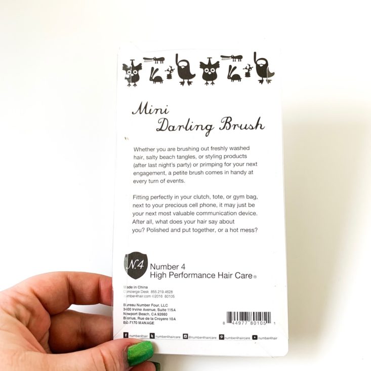 Birchbox The Skin Soothers Kit April 2019 - Number 4™ Mini Darling Brush Back Top