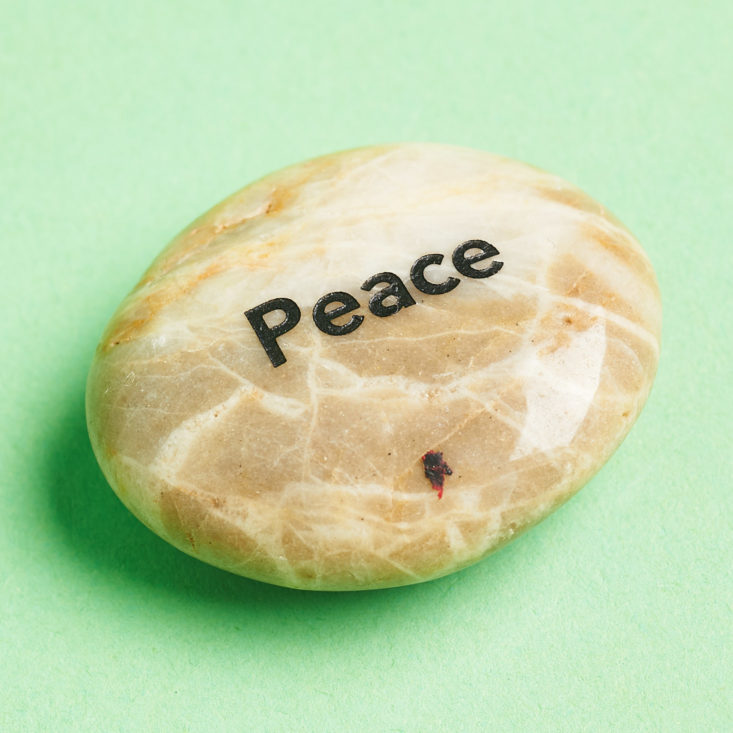 Buddhi Box Yoga April 2019 peace stone