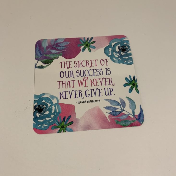 Cocotique March 2019 Review - Inspirational Message Card Front Top