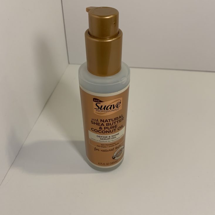 Cocotique March 2019 Review - Suave Professionals for Natural Hair Define & Shine Serum Gel 1 Front