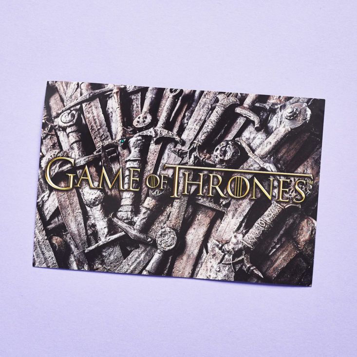 Culturefly Game Of Thrones April 2019 info card