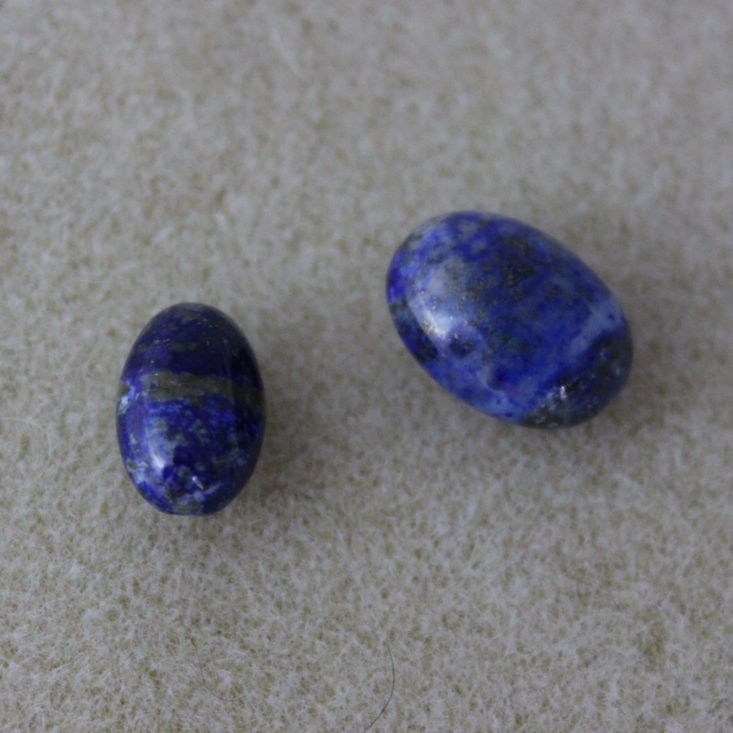 Dollar Bead Box Review April 2019 - 8 x 12mm and 10 x 14mm Lapis Beads Top
