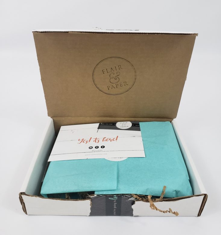 FLAIR And PAPER Subscription Box April 2019 - Open Box Front