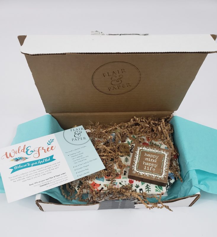 FLAIR And PAPER Subscription Box April 2019 - Open Box Top